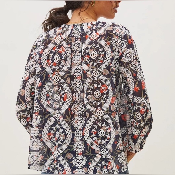 Sachin & Babi Kalena Floral Boho Embroidered Blouse Size Small - Picture 3 of 9